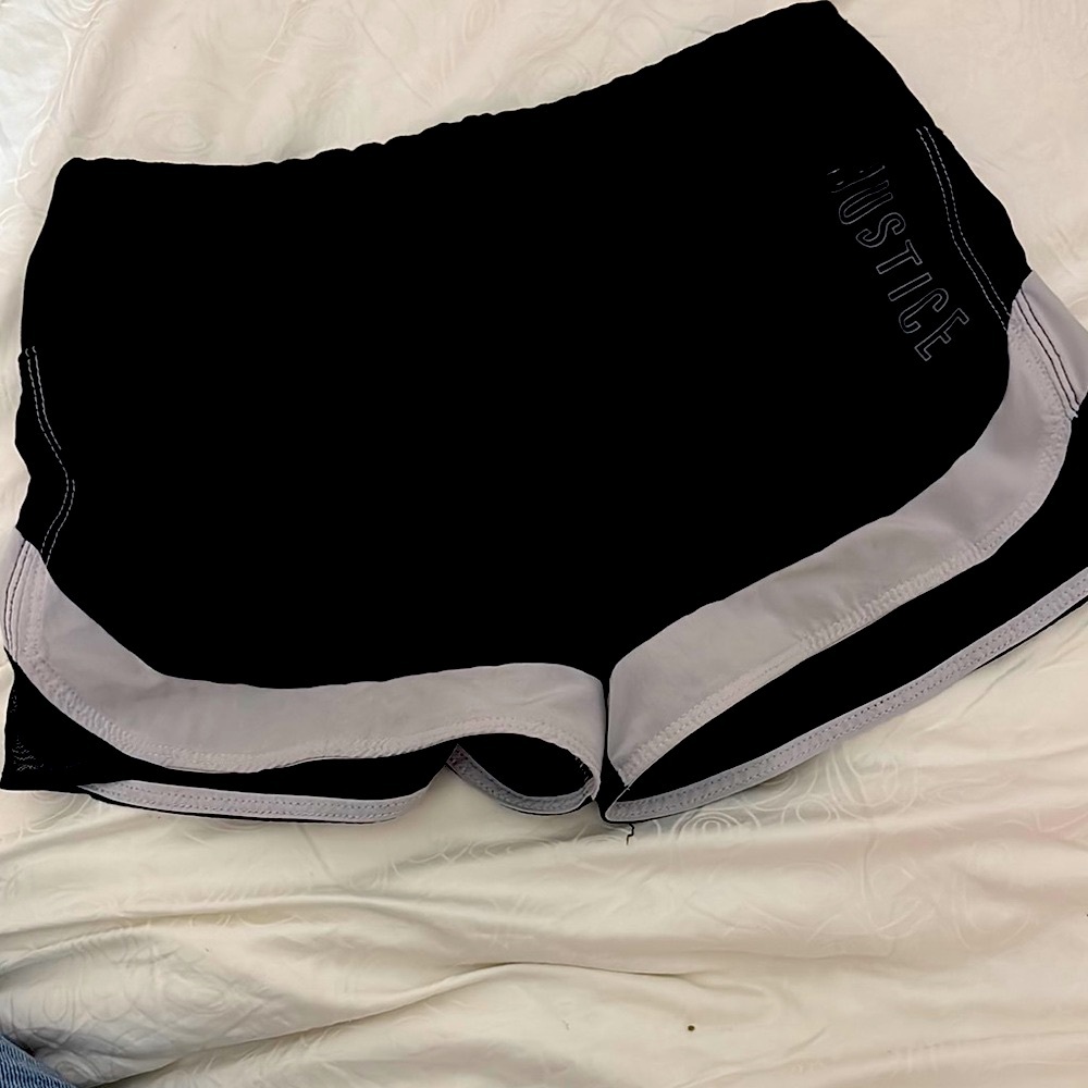 Justice Black and Gray Athletic Shorts
